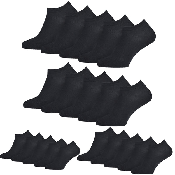 20 par svarta ankelstrumpor