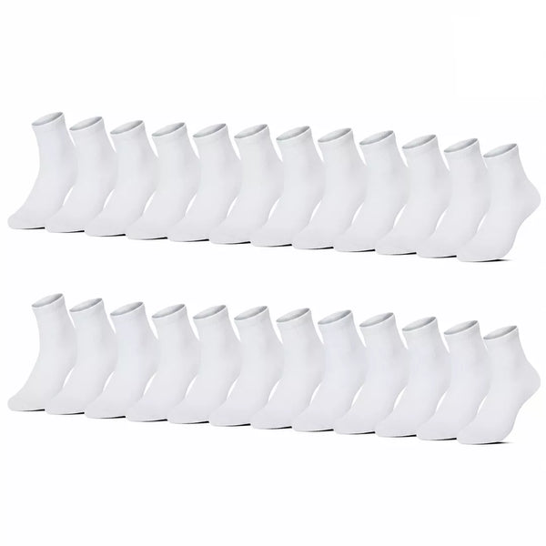 24pack billiga vita medelhöga strumpor för både män och kvinnor - unisex strumpor