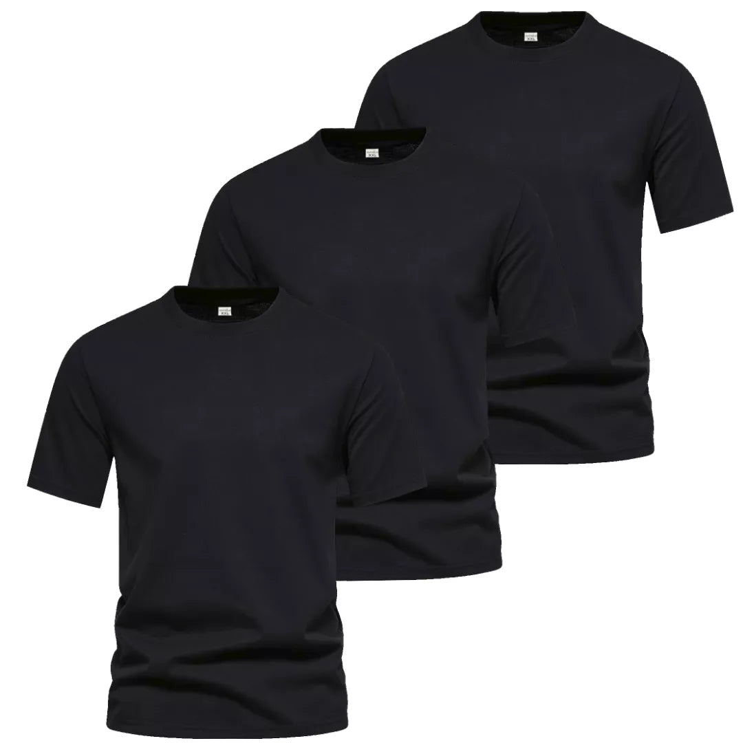 3-Pack Billiga svarta T-Shirts Herr - JHN Sport