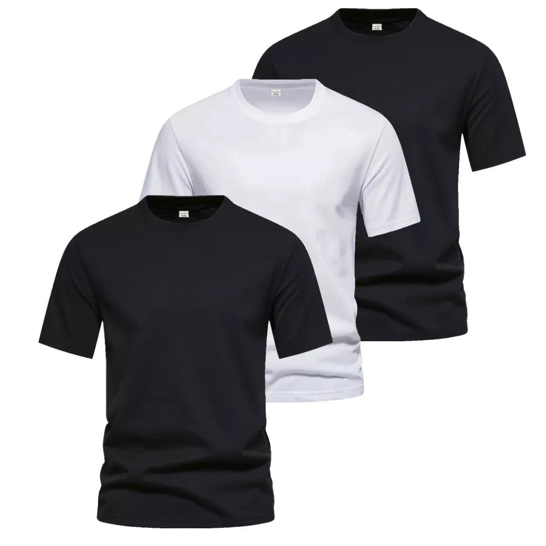 3-Pack Billiga T-Shirts Herr – 2 Svarta & 1 Vit - JHN Sport