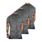 3-pack gråa T-shirts herr v-ringade bakifrån