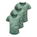 3-pack gröna t-shirts herr v-ringad