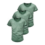 3-pack gröna t-shirts herr v-ringad