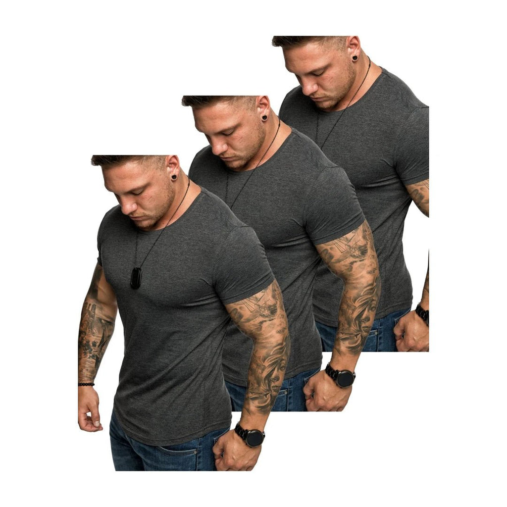 3-pack mörkgråa T-shirts herr från Amaci & Sons framifrån
