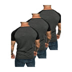 3-pack billiga t-shirts med raglan ärmar bakifrån