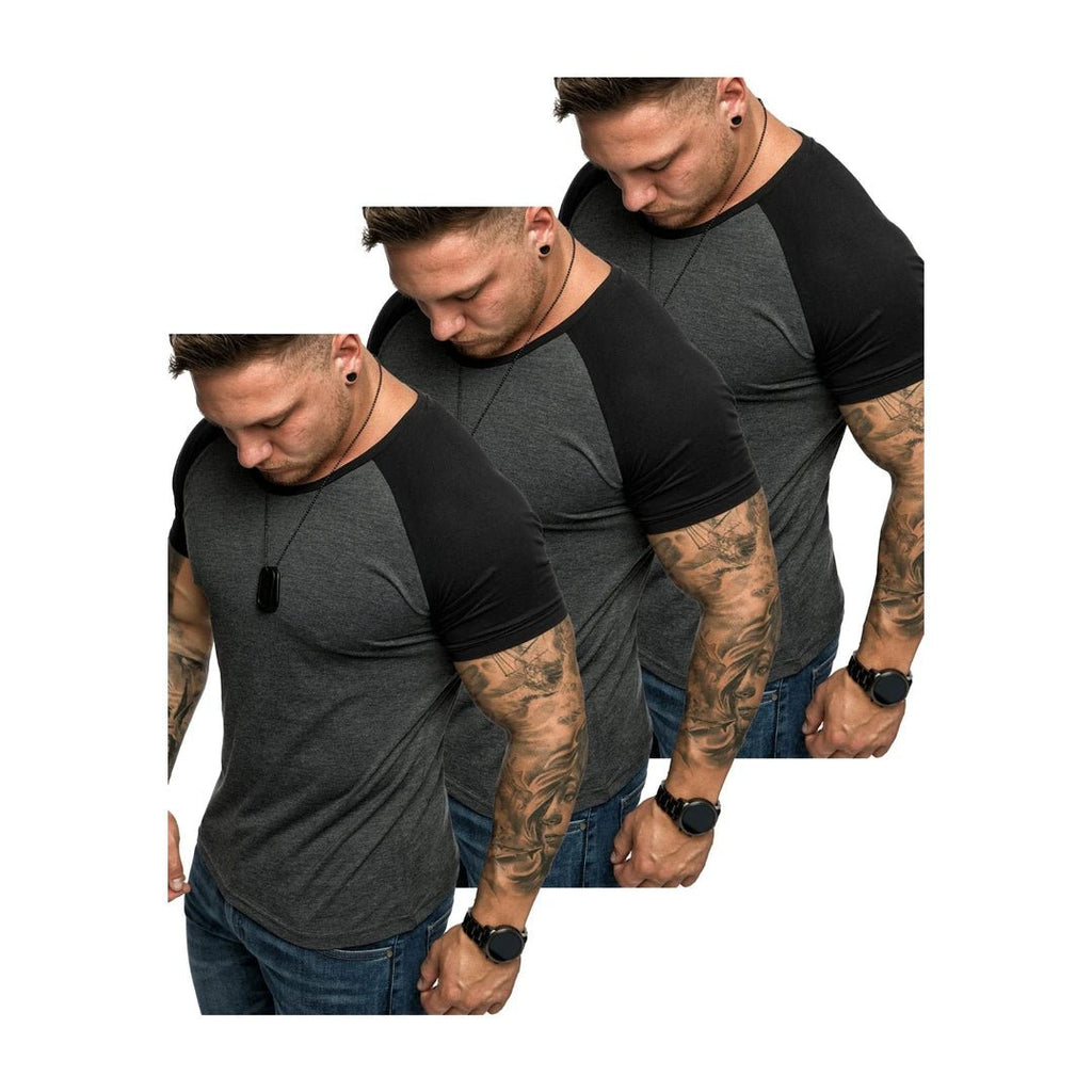 3-pack billiga t-shirts med raglan ärmar