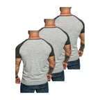 3-pack t-shirts ljusgråa raglan amaci & sons bakifrån