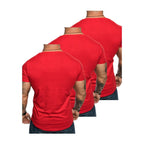 3-pack t-shirts röda Amaci & Sons bakifrån