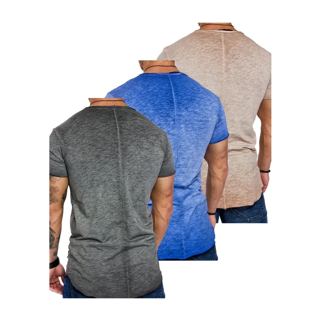 3-pack T-shirts mixade färger Amaci & Sons bakifrån