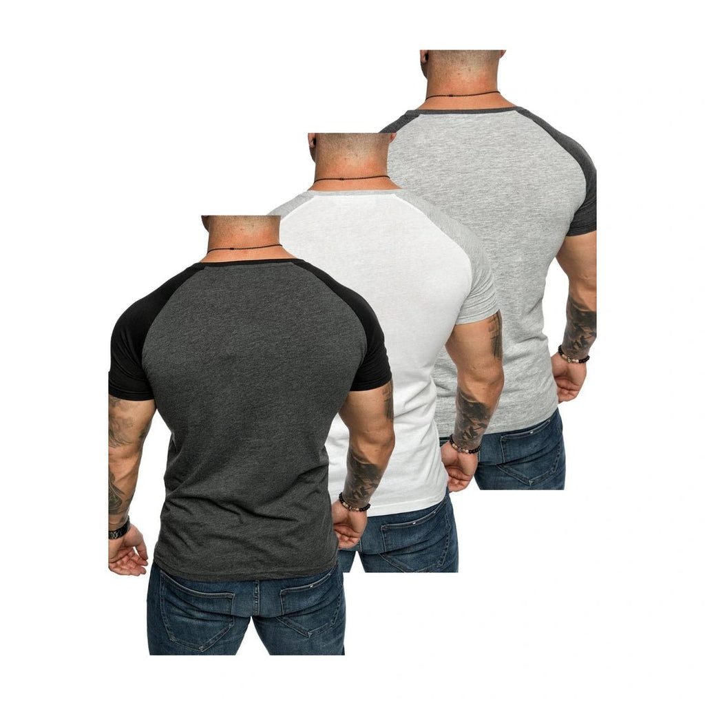 3-pack billiga T-shirts mixade färger bakifrån