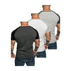 3-pack billiga T-shirts mixade färger bakifrån