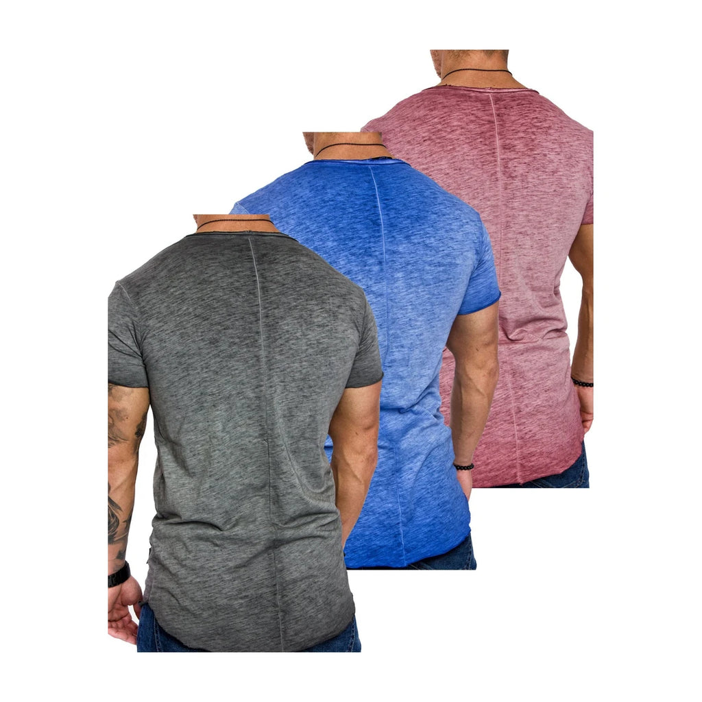 3-pack Amaci & Sons V-ringade t-shirts bakifrån