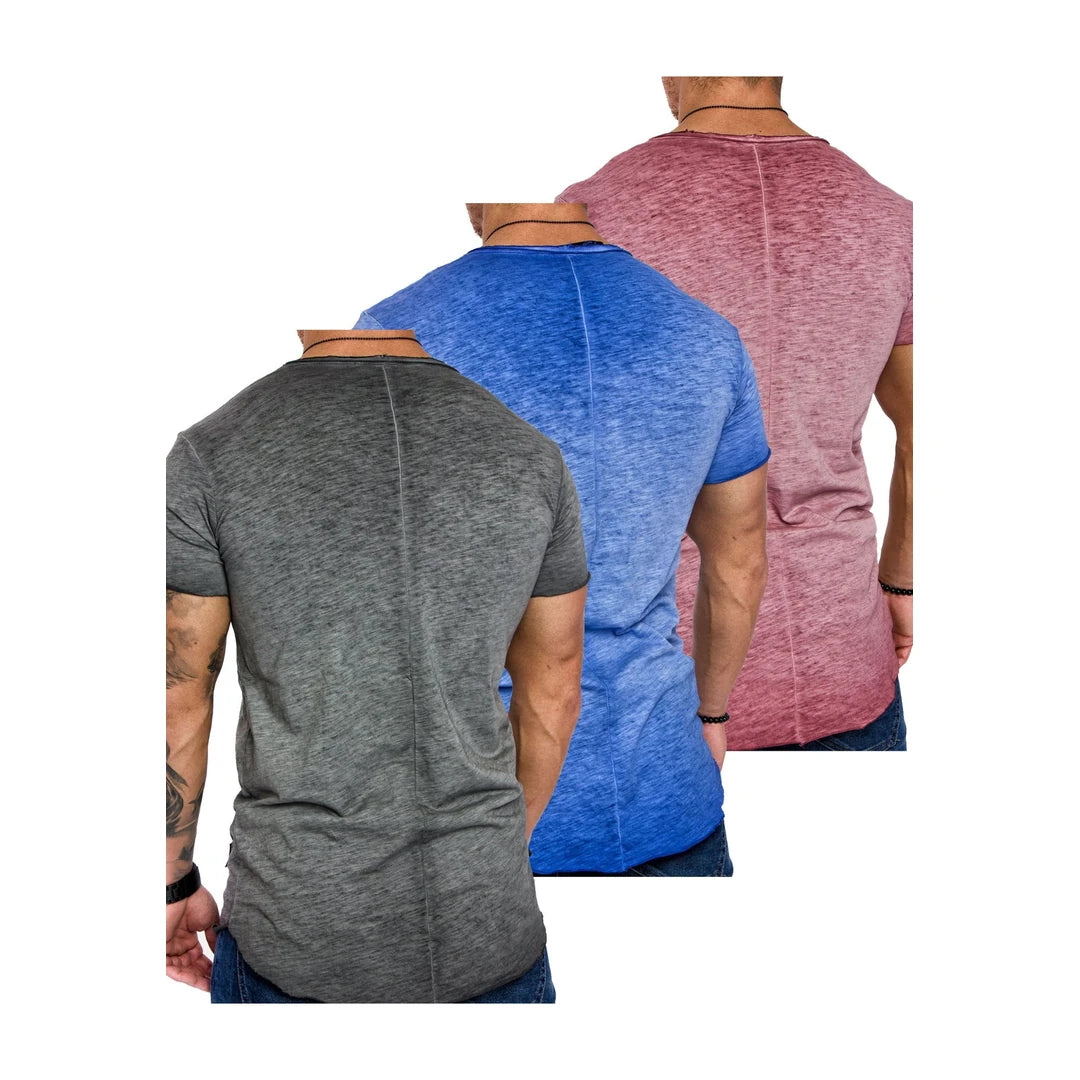 3-pack Amaci & Sons V-ringade t-shirts bakifrån