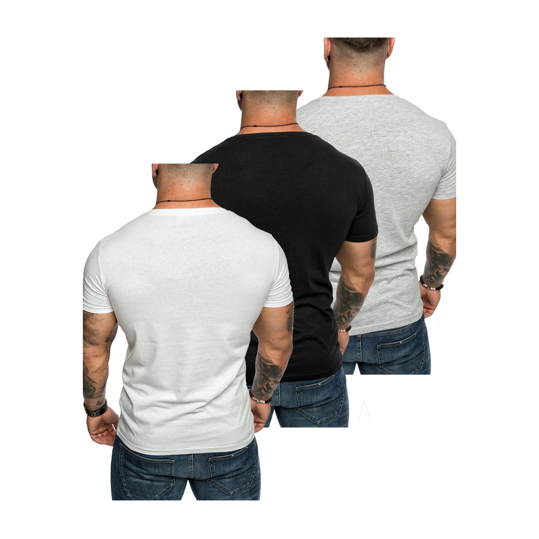 3-pack tshirts från Amaci & Sons i mixade färger bakifrån