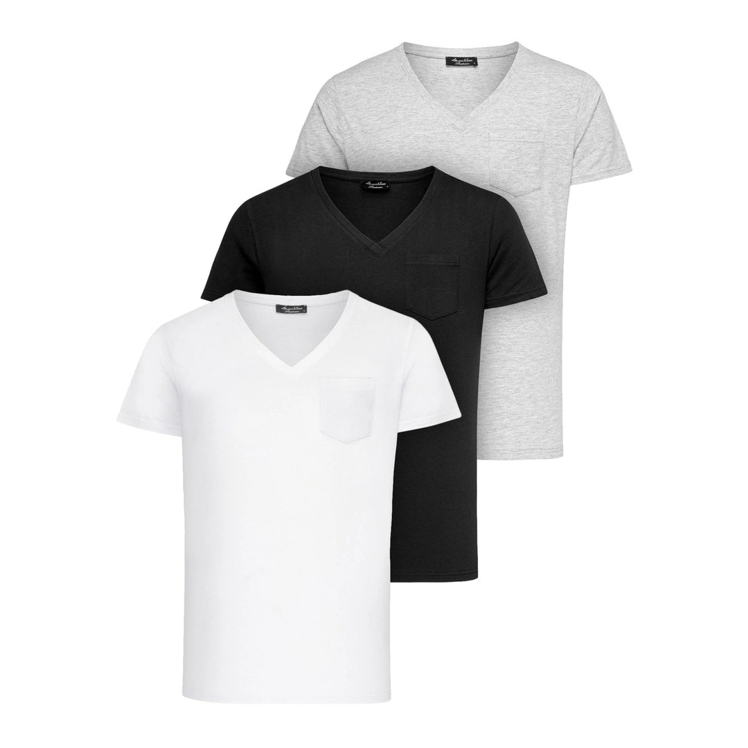 3-pack tshirts från Amaci & Sons i mixade färger