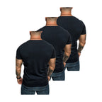 3-pack mörkblåa t-shirts från Amaci & Sons med bröstficka bakifrån