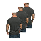 3-pack mörkgråa t-shirts från Amaci & Sons med bröstficka bakifrån