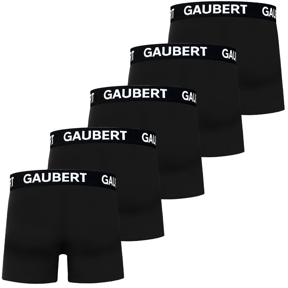5-pack svarta premium boxershorts herr - bakifrån