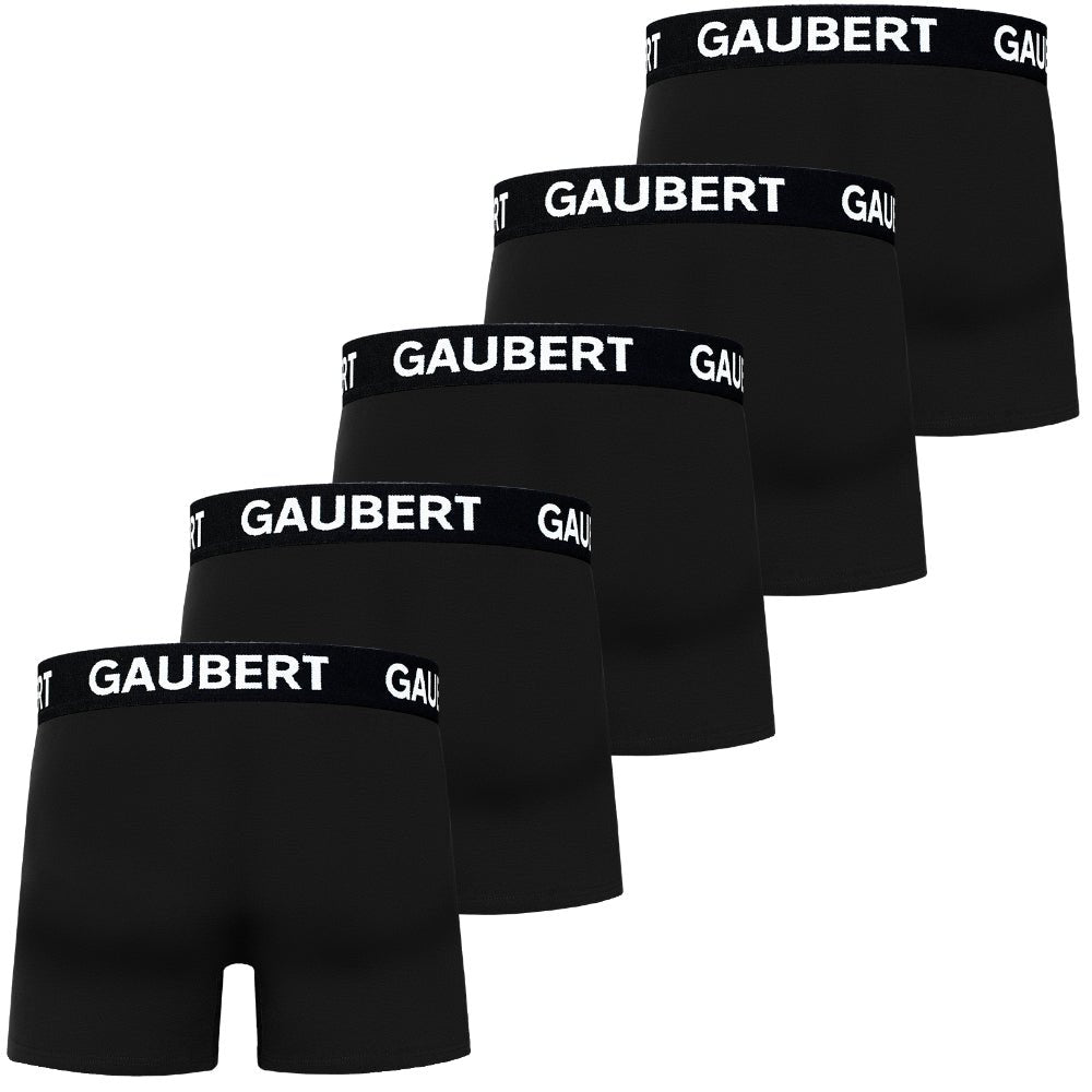 5-pack svarta premium boxershorts herr - bakifrån