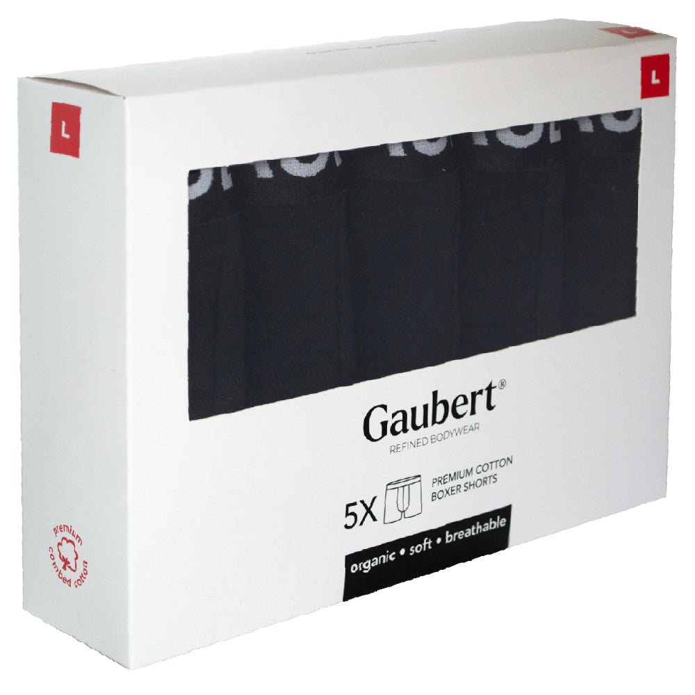 5-pack svarta premium boxershorts herr - förpackning