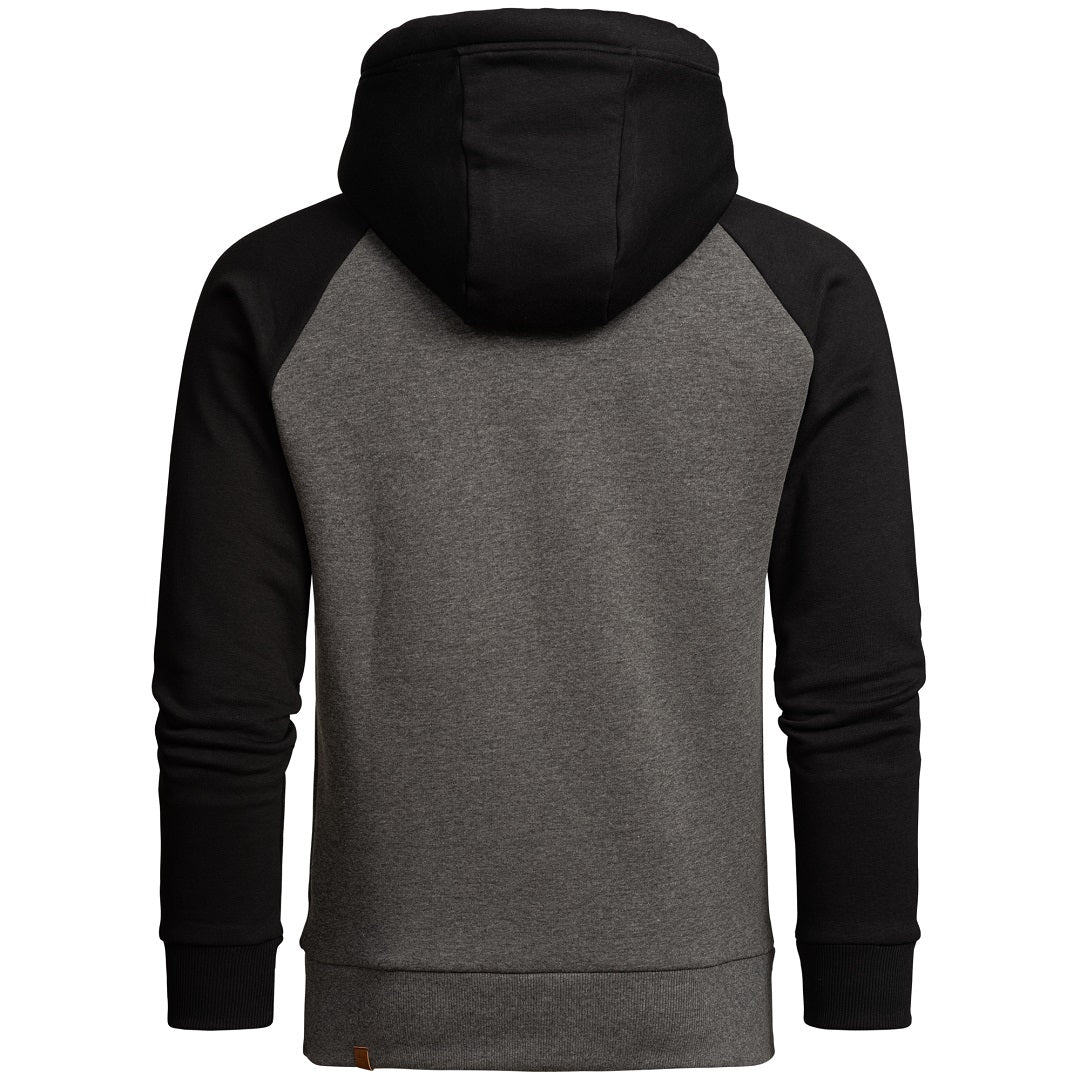 Amaci & sons mörkgrå hoodie bakifrån