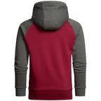 Amaci & sons vinröd hoodie bakifrån