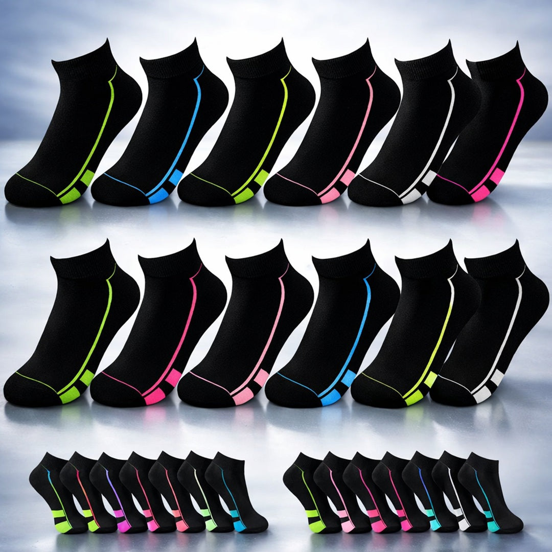 Svarta ankelstrumpor i storpack