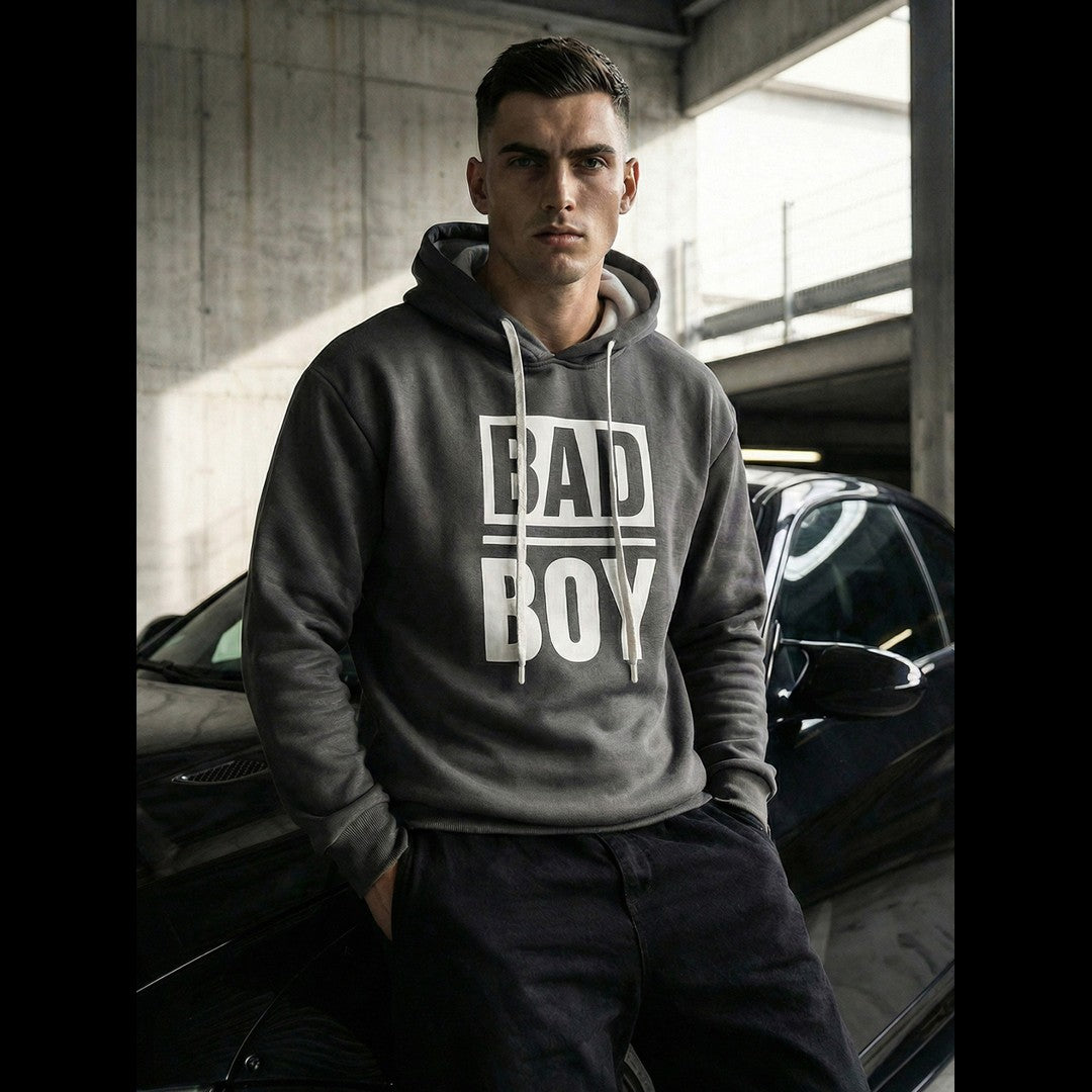 Mörkgrå Bad boy hoodie