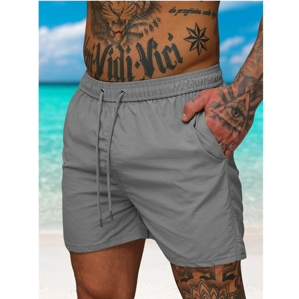 Billiga badshorts herr - ljusgråa shorts