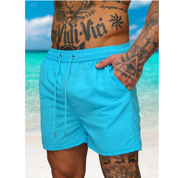 Billiga badshorts herr - ljusblåa shorts