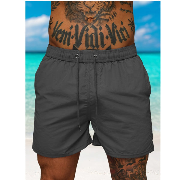 Billiga badshorts herr - mörkgråa shorts