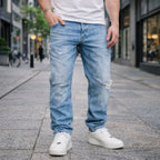 ljusblåa baggy jeans från Amaci & Sons - Herrjeans