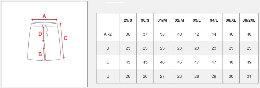 Slitna och skuggade jeansshorts - Blå herrshorts storlekstabell