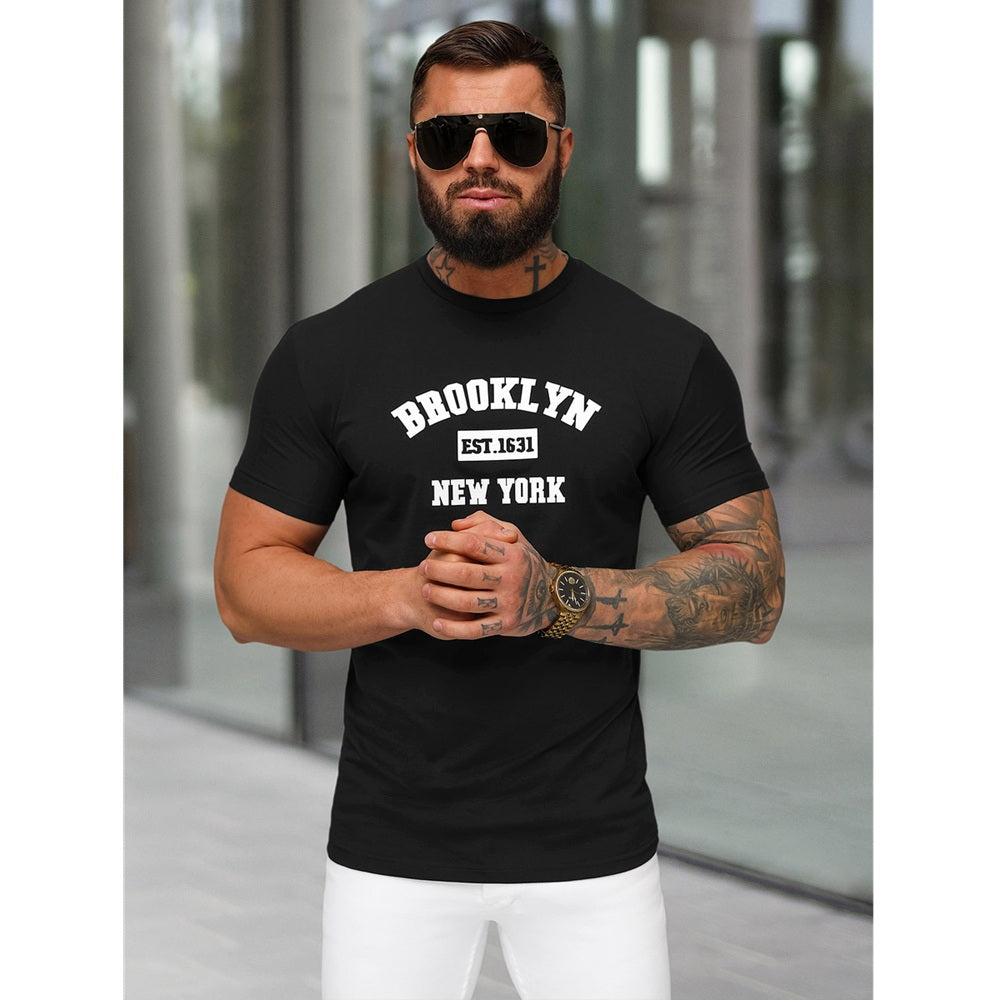T-shirt Brooklyn - Svart Slim Fit modell