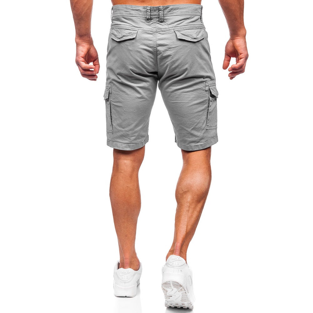 Gråa cargoshorts - Herrkläder bakifrån