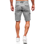 Gråa cargoshorts - Herrkläder bakifrån