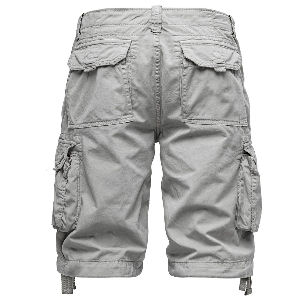 Cargoshorts från Amaci & Sons - ljusgråa bakifrån