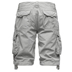 Cargoshorts från Amaci & Sons - ljusgråa bakifrån