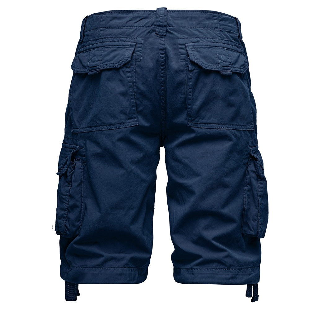 Cargoshorts från Amaci & Sons - mörkblåa bakifrån