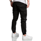 Svarta chino joggers 499 kr - cargobyxor - herrbyxor - bakifrån