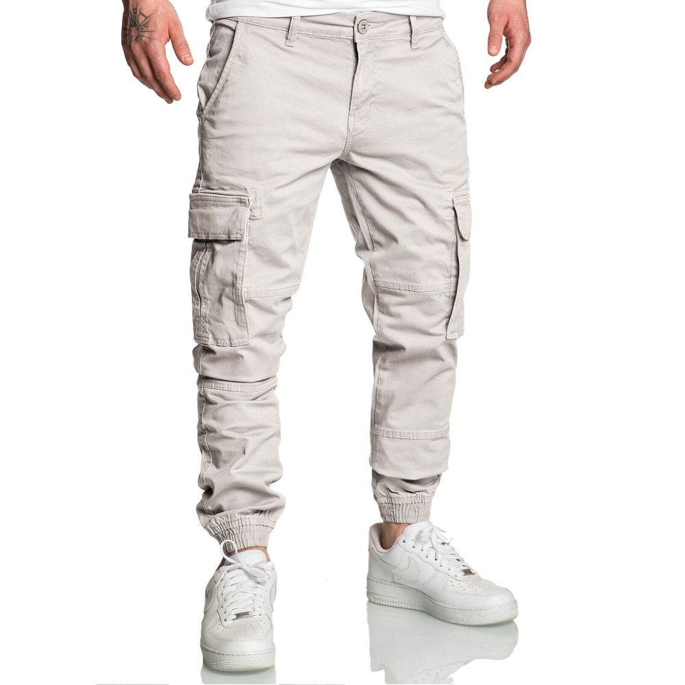 Chino joggers - Cargobyxor Ljusgrå