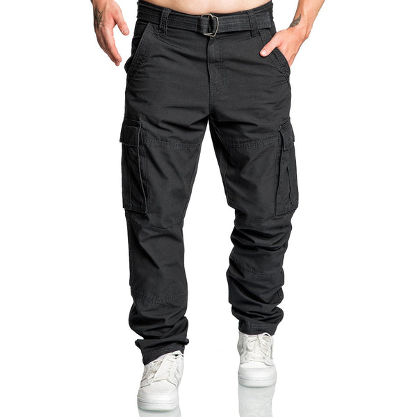 Svarta chinosbyxor med cargofickor