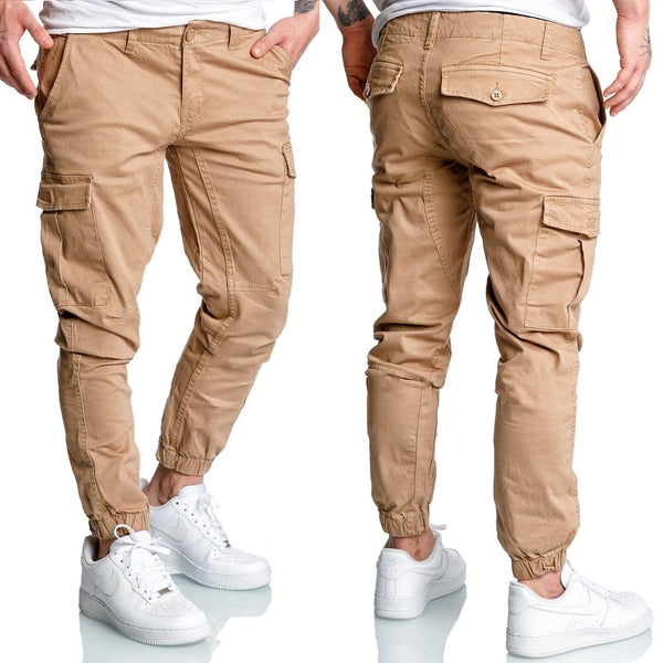 Chino joggers - herrbyxor med cargofickor - Beige 499 kr