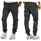 Chino joggers med benfickor och stretch mörkgråa