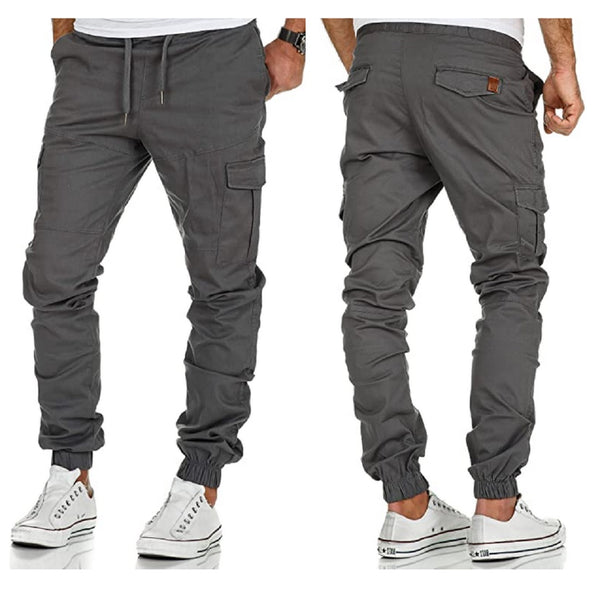 Chino joggers med benfickor och stretch gråa