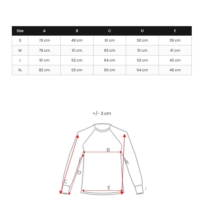 Lång Luvtröja Dam - Hoodie storlekstabell