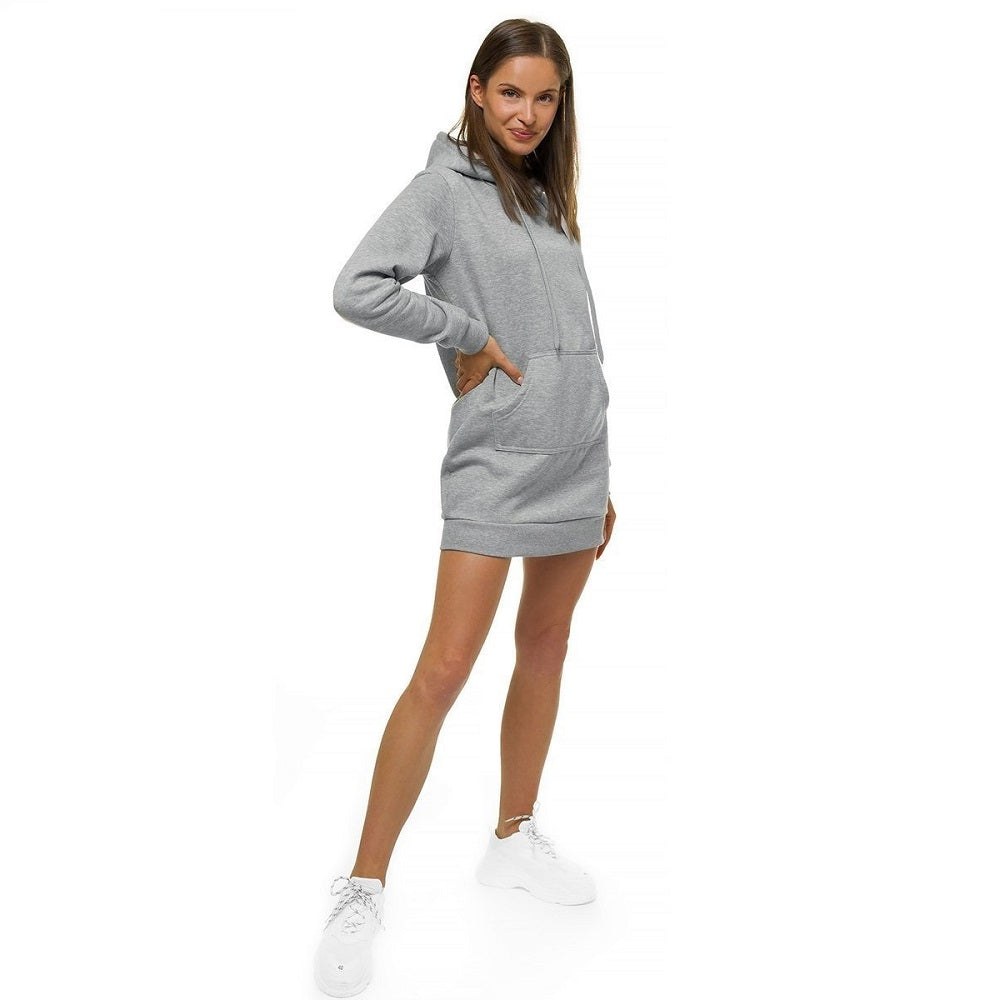 Ljusgrå Dam hoodie 269 kr - Damtröja med luva från sidan
