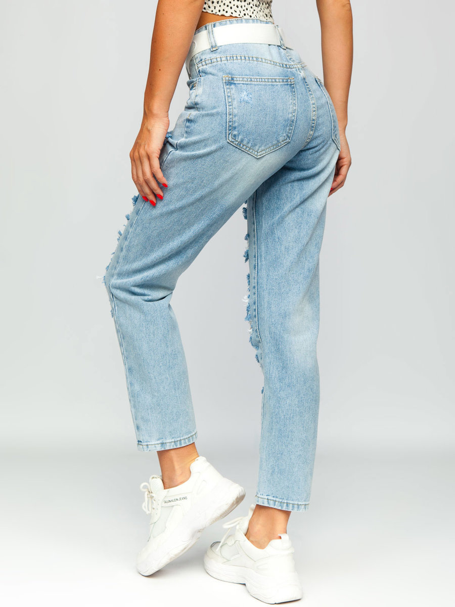 Ljusblå jeans - damjeans bakifrån