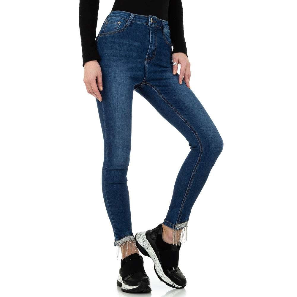 Damjeans med hög midja och stretch - jeans dam framifrån