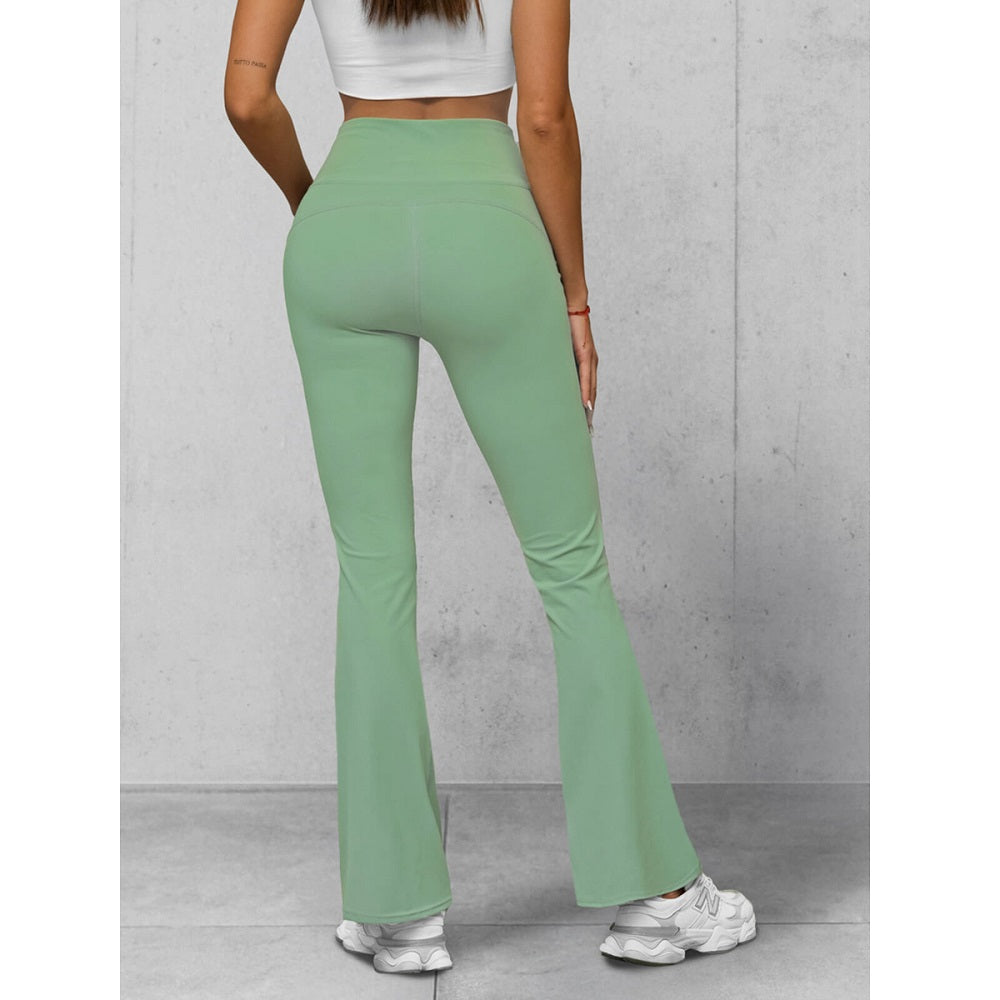 Utsvängda Leggings - Mintgrön Dam bakifrån